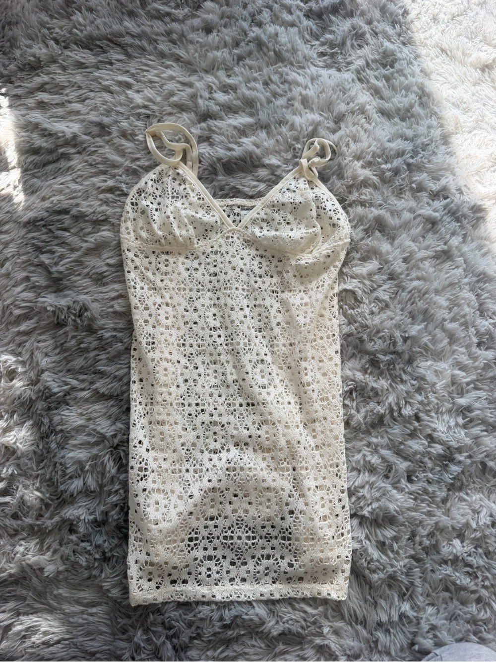 Delicate Cream Lace Slip Dress